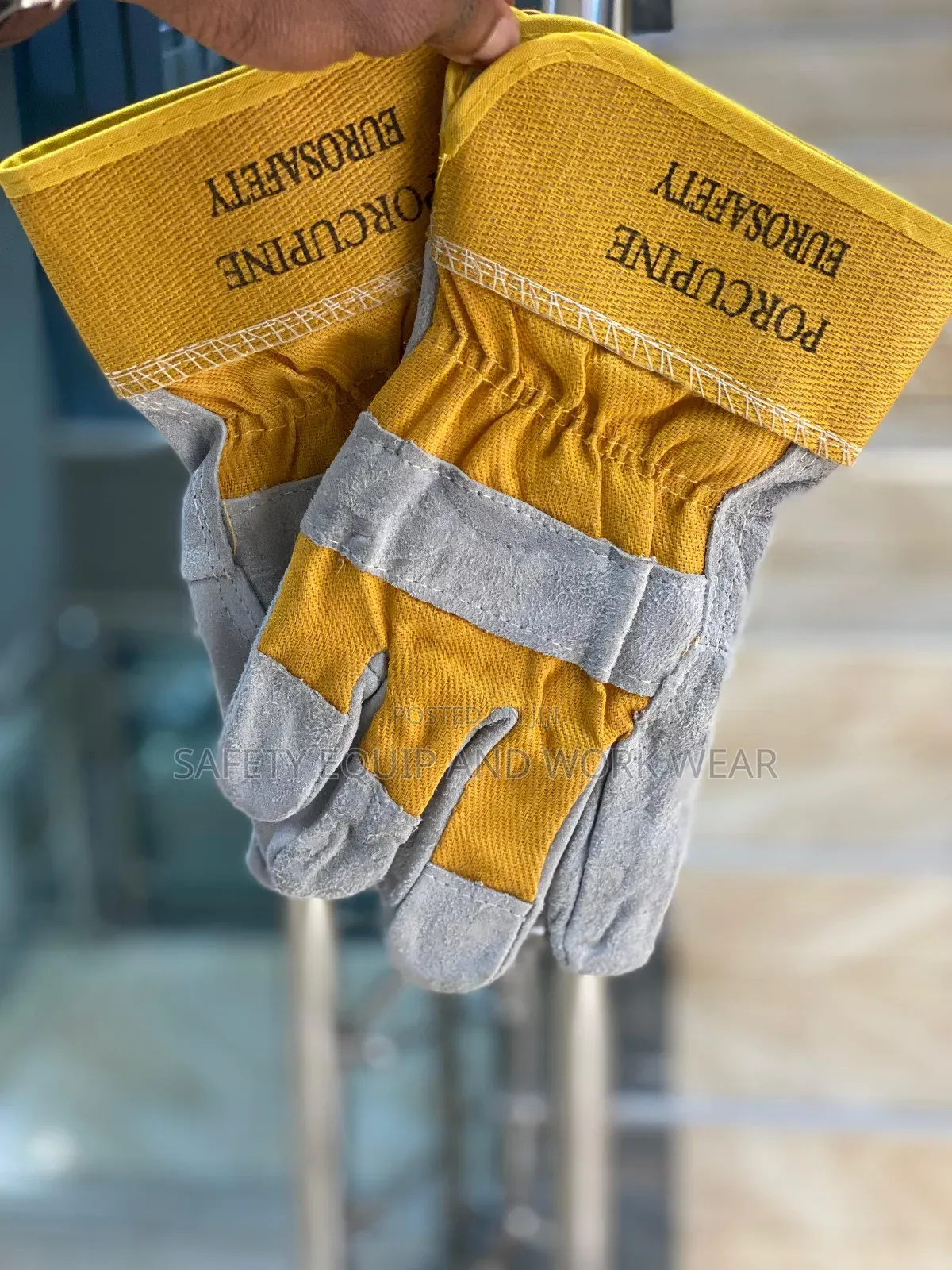 Short Industrial Leather Gloves