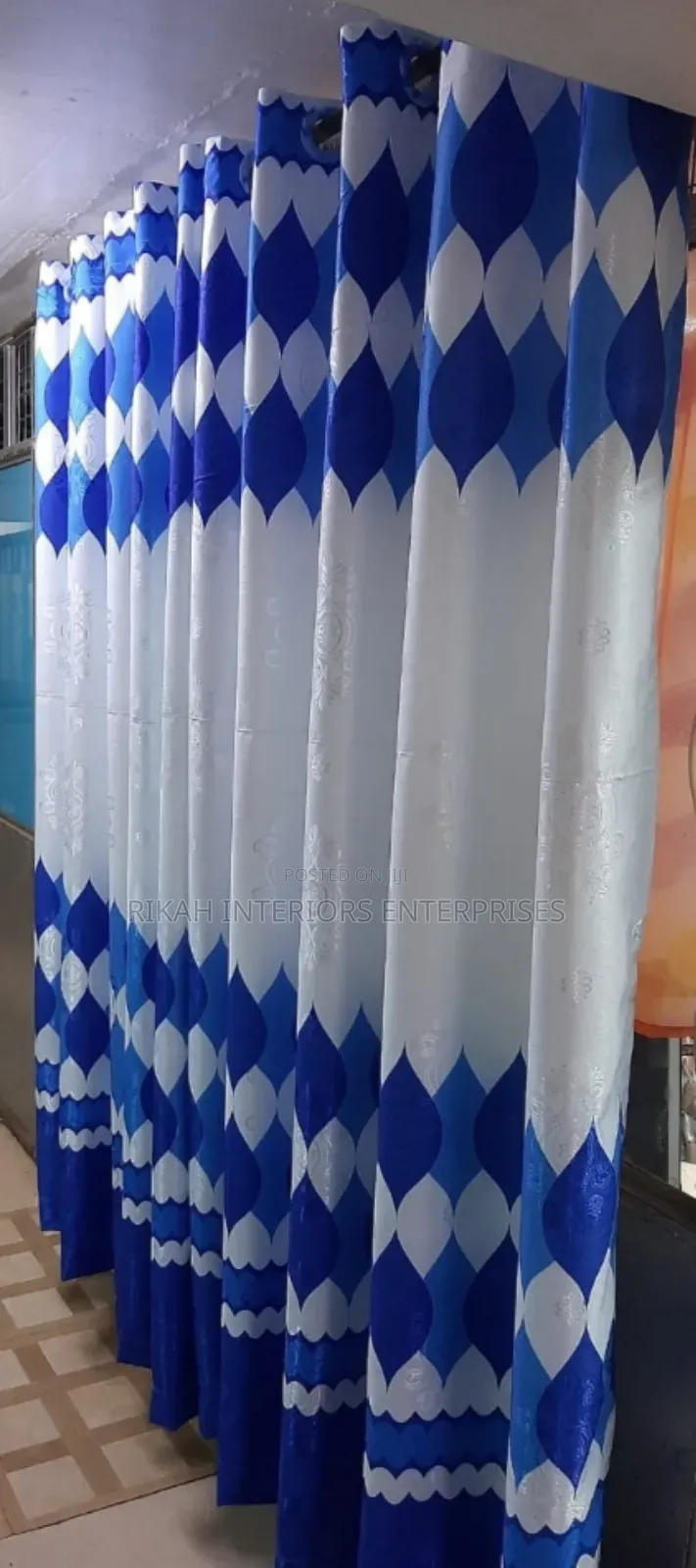 White and Blue Curtains