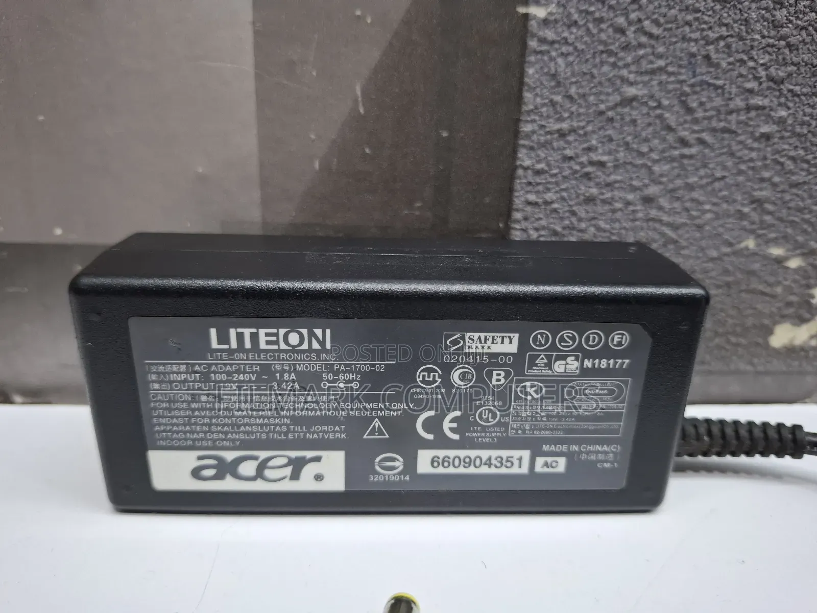Acer Pa-1700-02 19v 3.42a Ac Power Laptop Charger Adapter