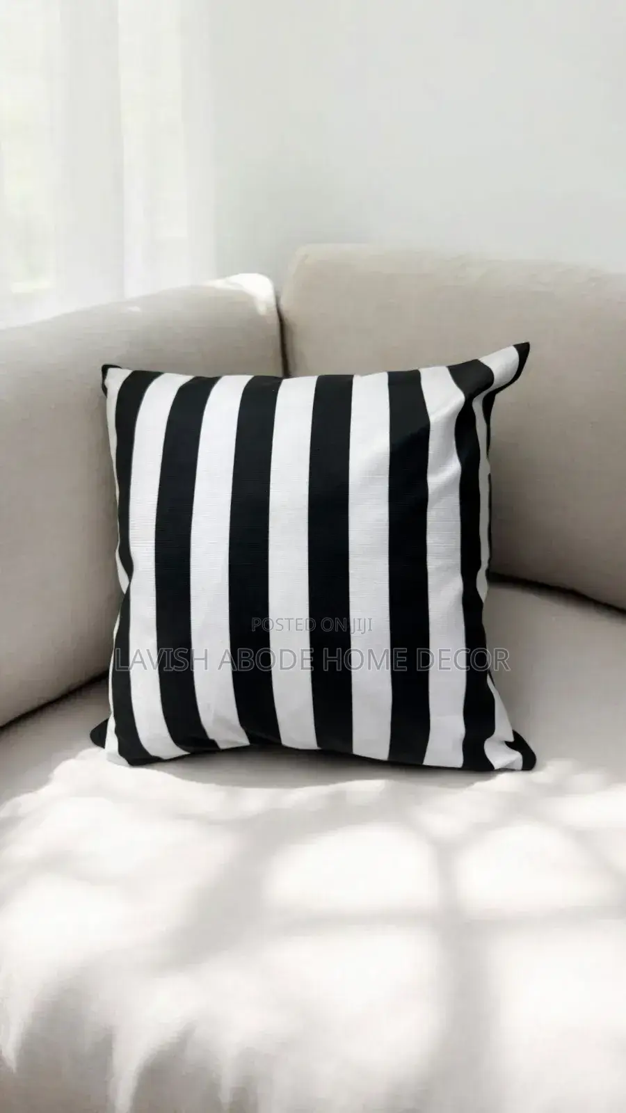 Stripped Black and White Throw Pillow Cover Cushion Case