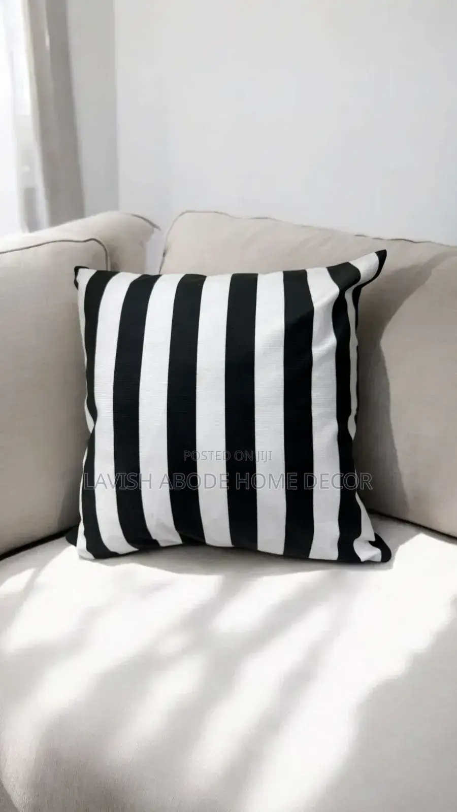 Stripped Black and White Throw Pillow Cover Cushion Case