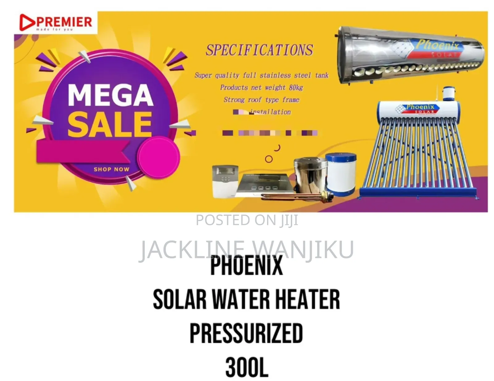 Pressurized Solar Water Heater 300w / Solar Water Heaters