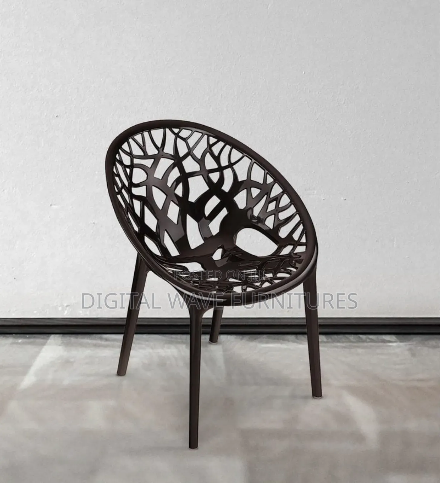 Vintage Black Dining Chair Plastic Ed2