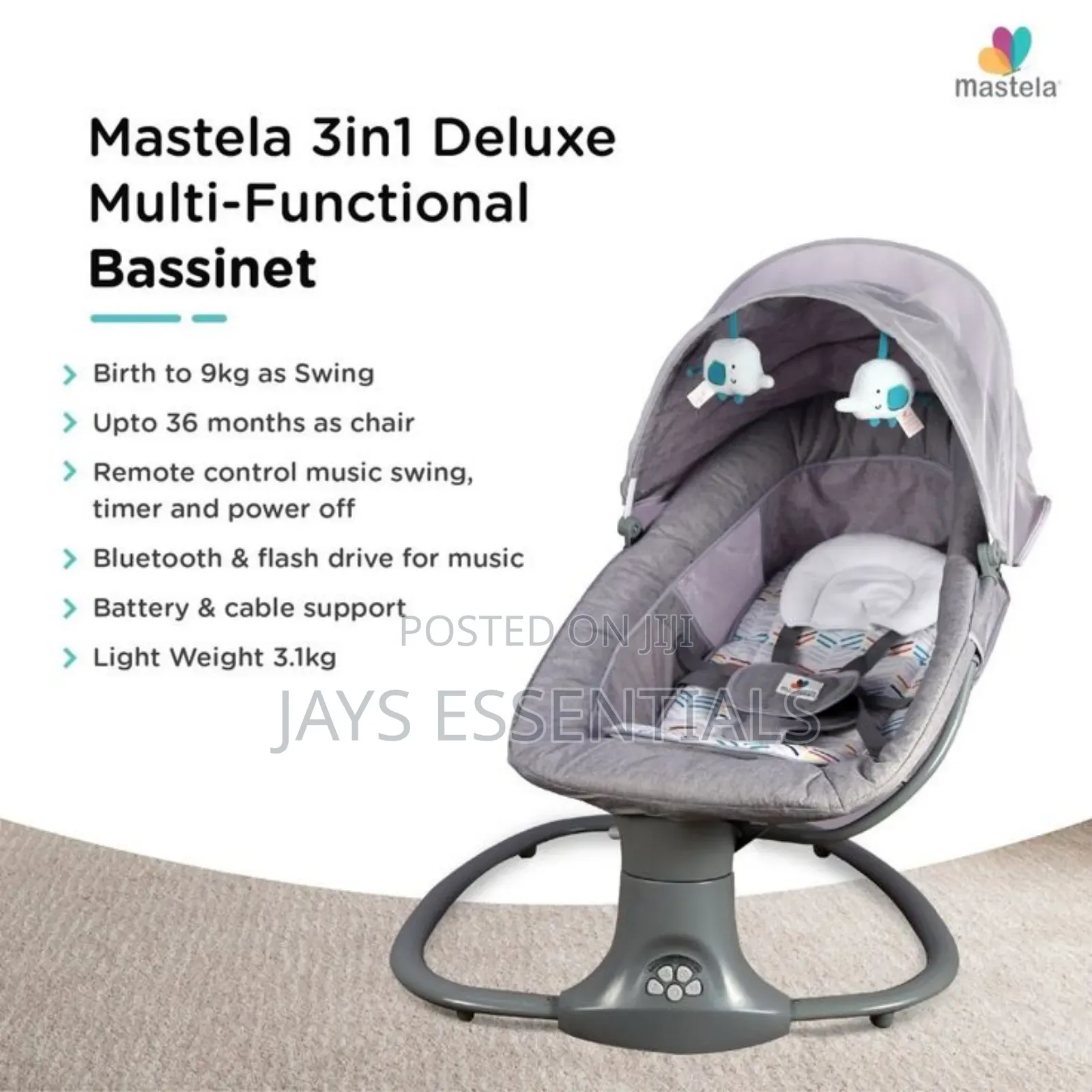 3 in 1 Mastella Baby Swing Bassinet