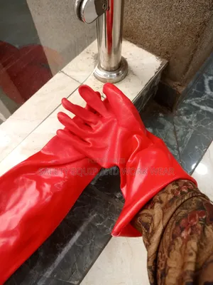 Double Dip Pvc Gloves For Waste Management Work.