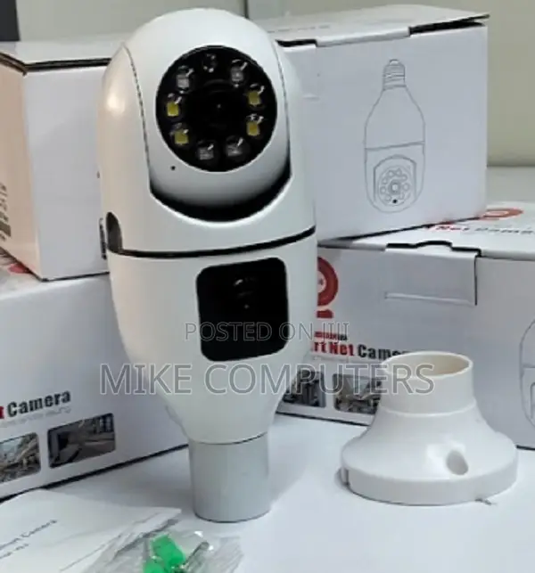 PTZ Dual Lens Camera V380 Bulb With Night Vision