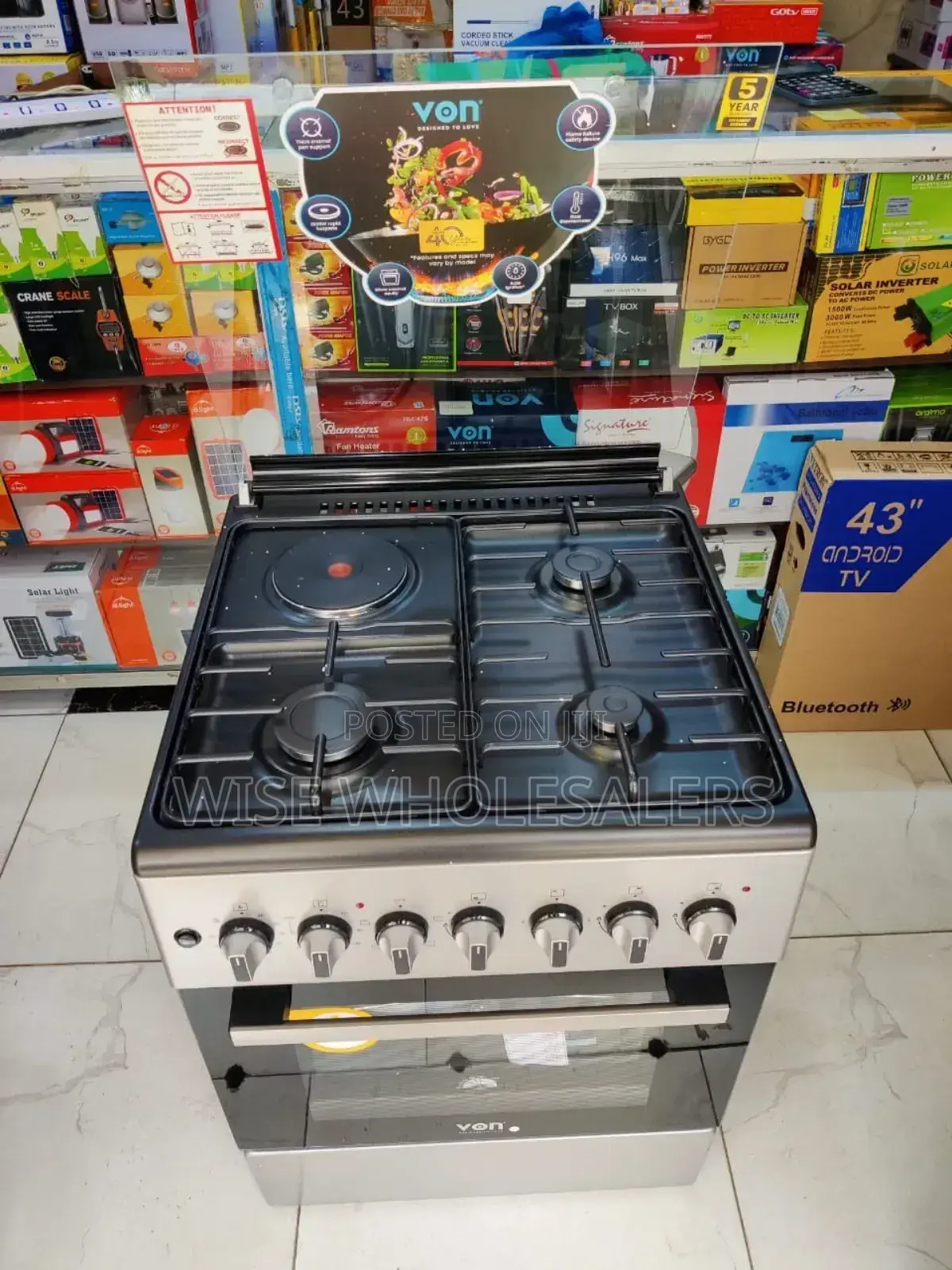 *Von Cooker 60cmx60cm 3 Gas + 1 Electric_model:Vcf663141ffs