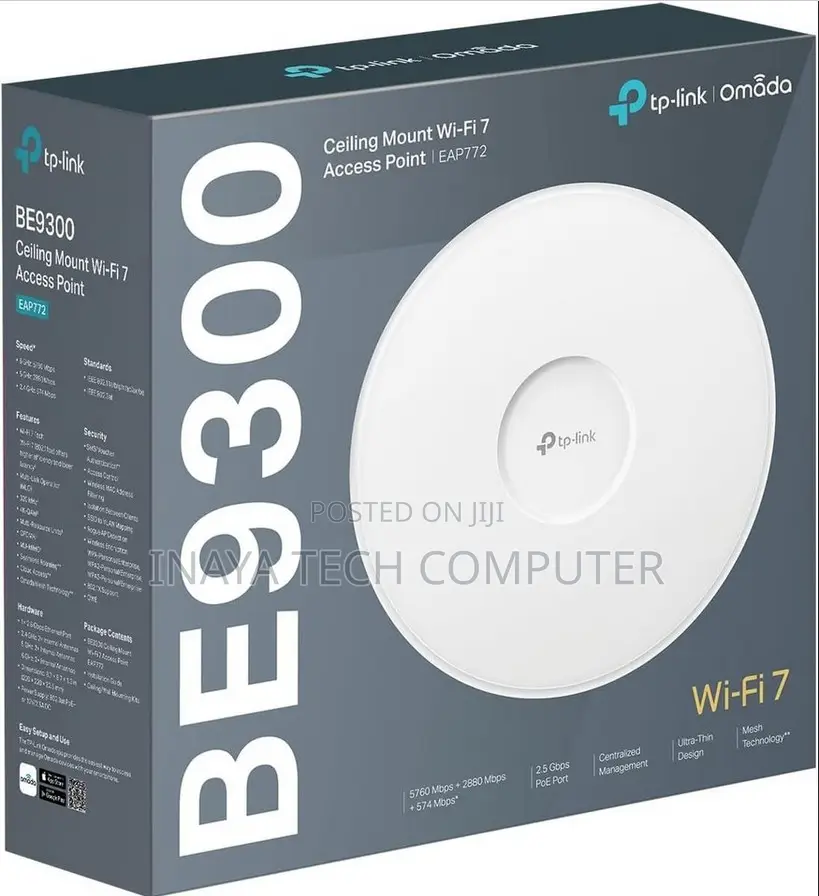 Tp-Link Be9300 Ceiling Mount Wi-Fi 7 Access Point Eap773