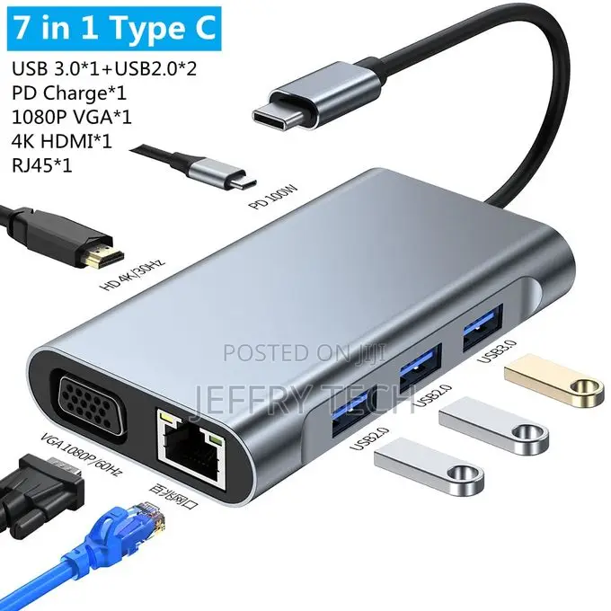 (7 in 1 A)4/5/8/11-in-1 Usb C Hub 3.0 Type C Dock Splitter M