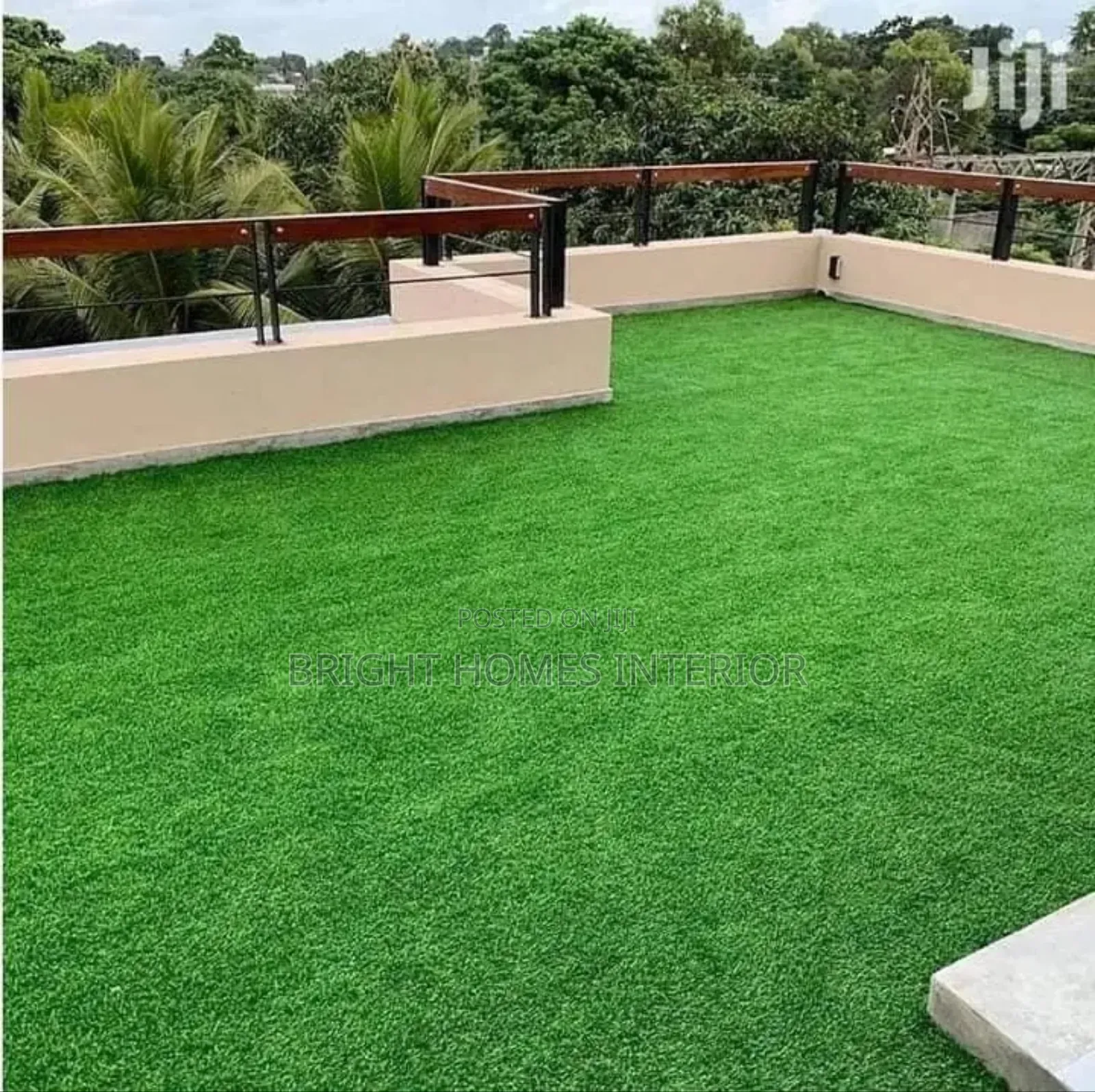 Rooftop Playground Strong Backing Green Grass Carpet