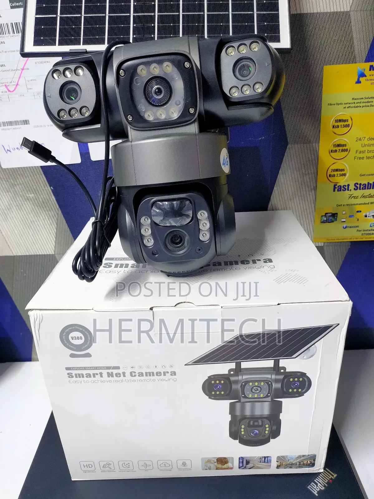 3 Lens 4g Solar PTZ CCTV Surveillance Camera 3 in 1 Camera