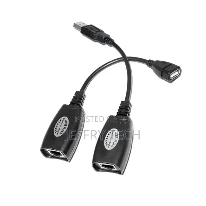 1 Pair Usb 2.0 to Rj45 Lan Ethernet Cable Extension Adapter