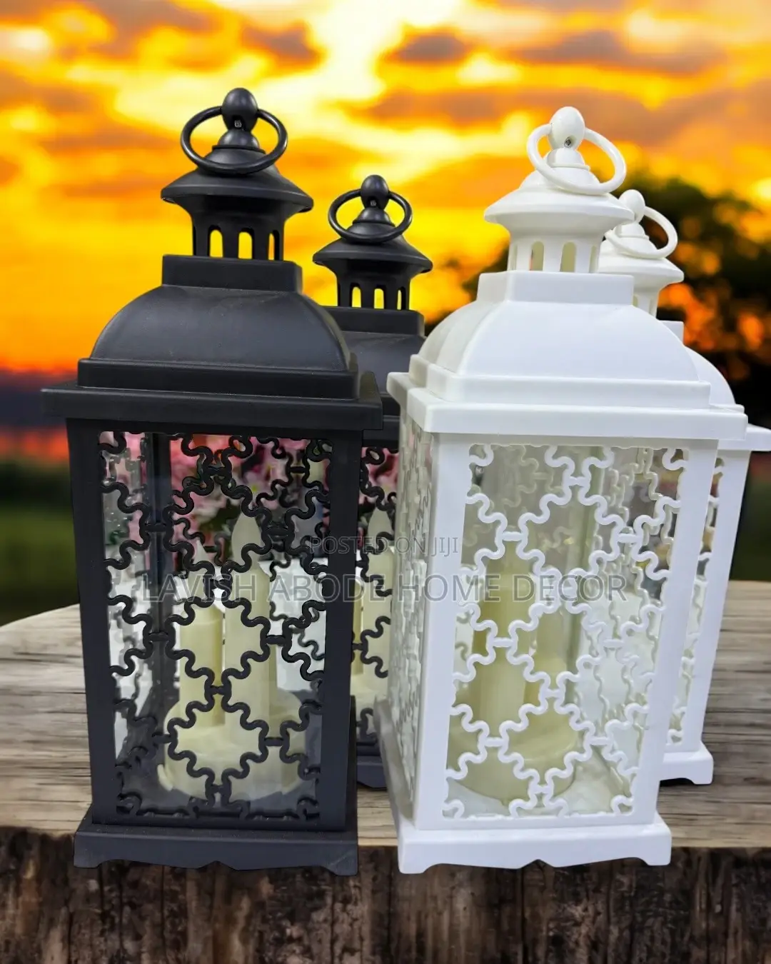 Led Lantern Lamps - Black and White Available