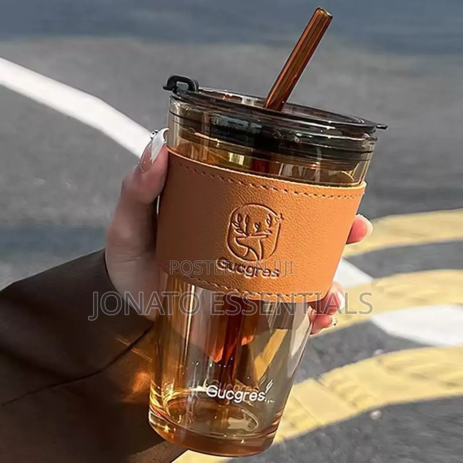 Glass Tumbler With Straw and Lid