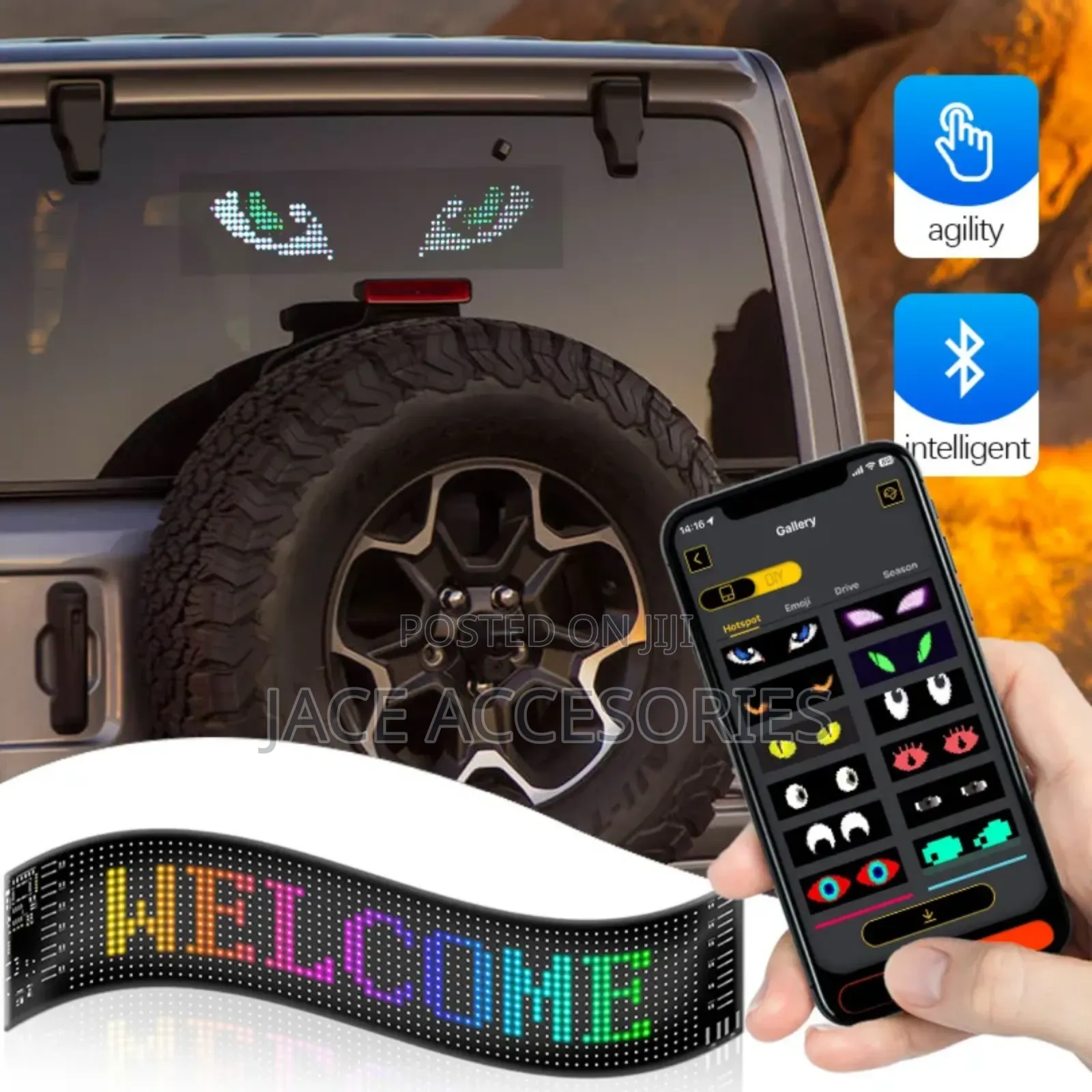 Car Windshield Led Blinking Eye Animation