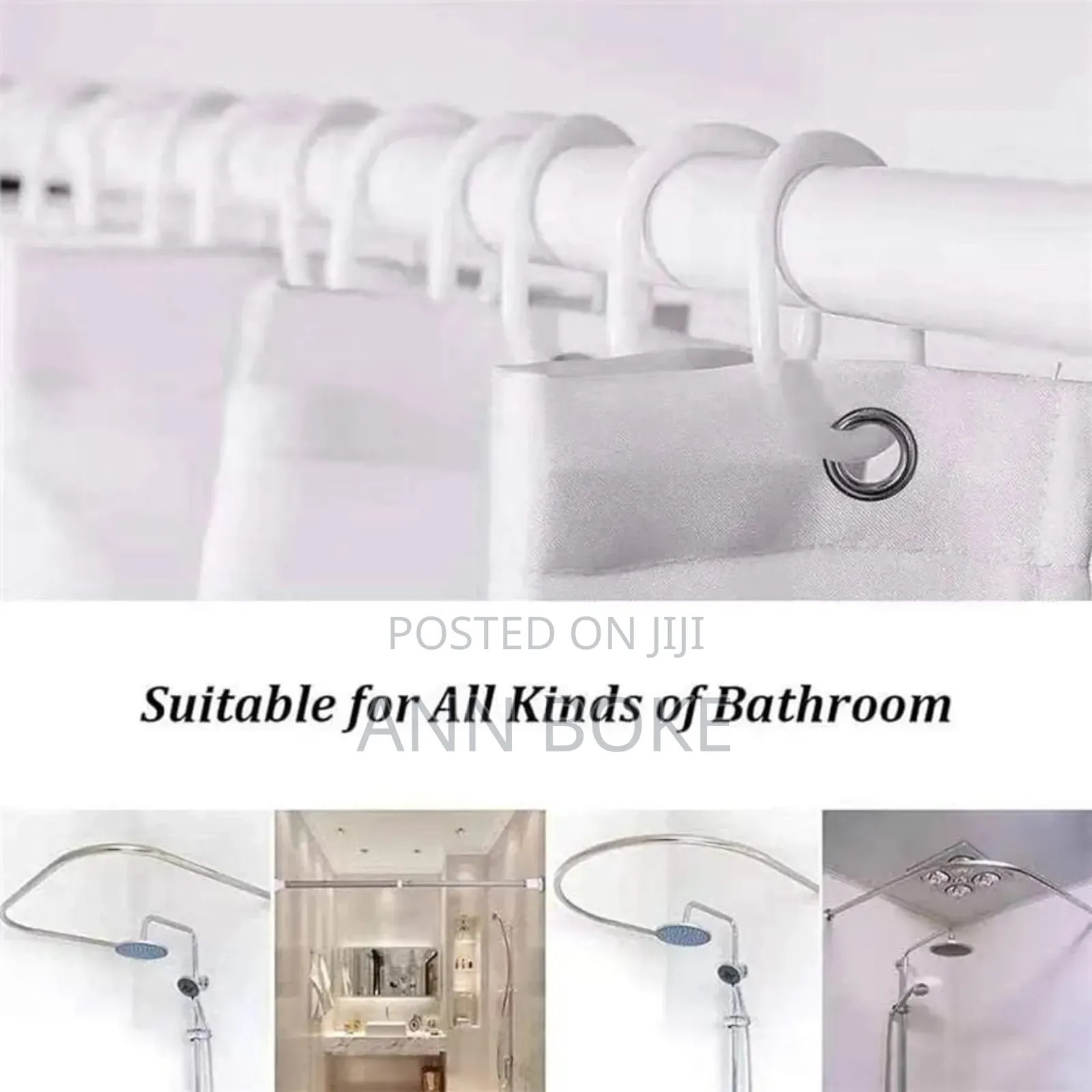 *Waterproof 12 Hook *180x180cm Shower Curtain