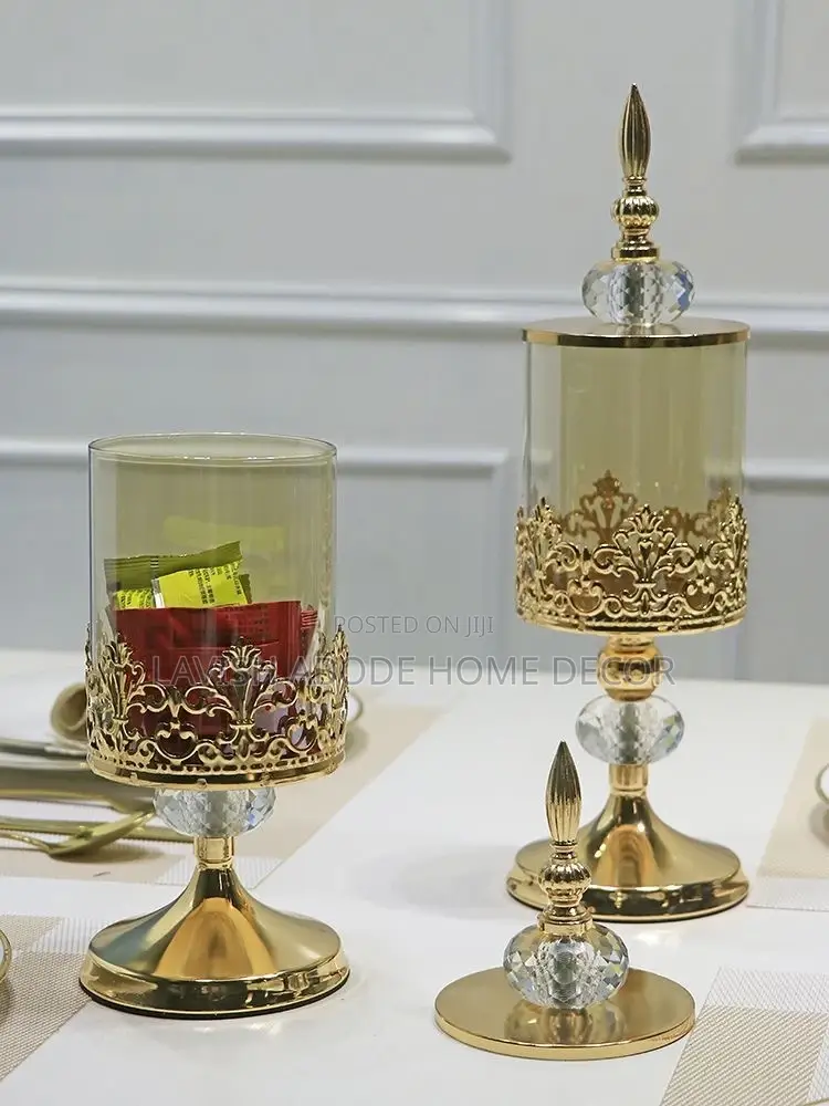 Luxury Gold Candy Jar Home Decor Accessory