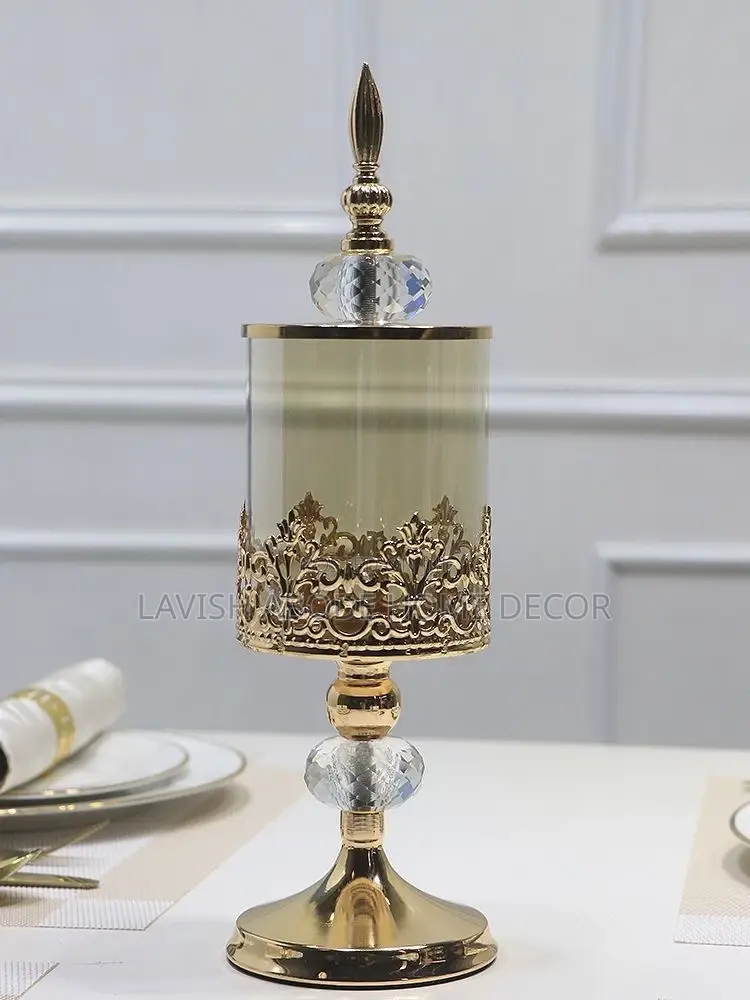 Luxury Gold Candy Jar Home Decor Accessory
