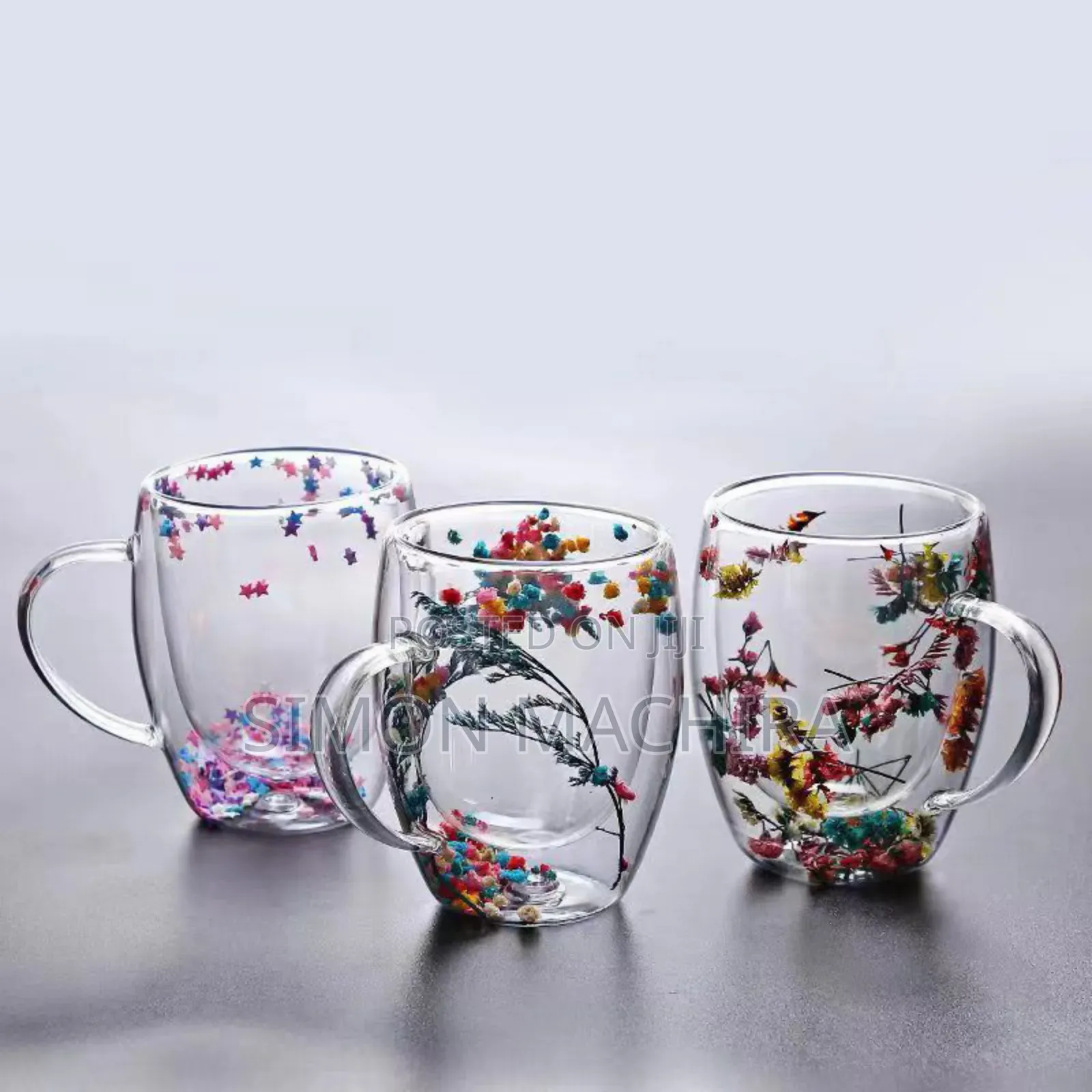 Unbreakable Double Wall 250ml Cup With Flowers