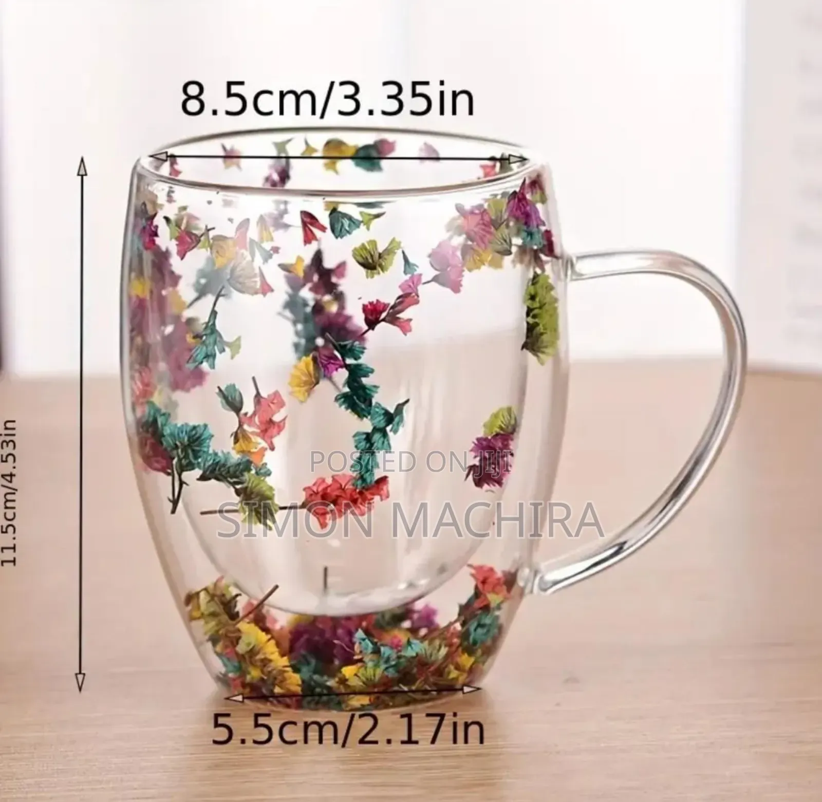 Unbreakable Double Wall 250ml Cup With Flowers