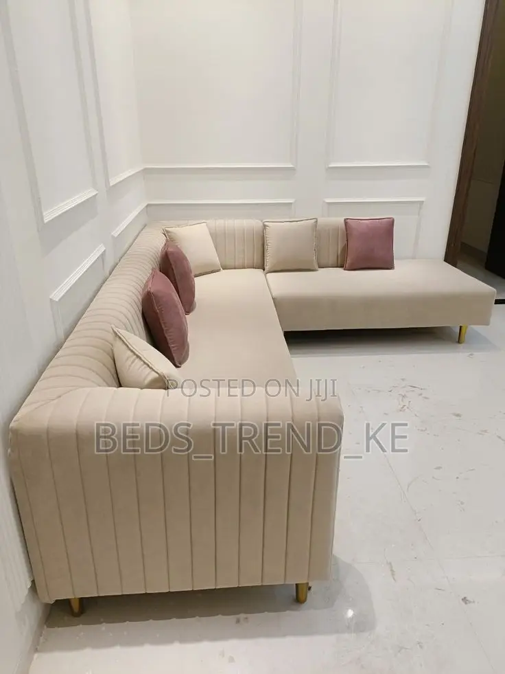 6 Seater Tufted L Seat Sofa