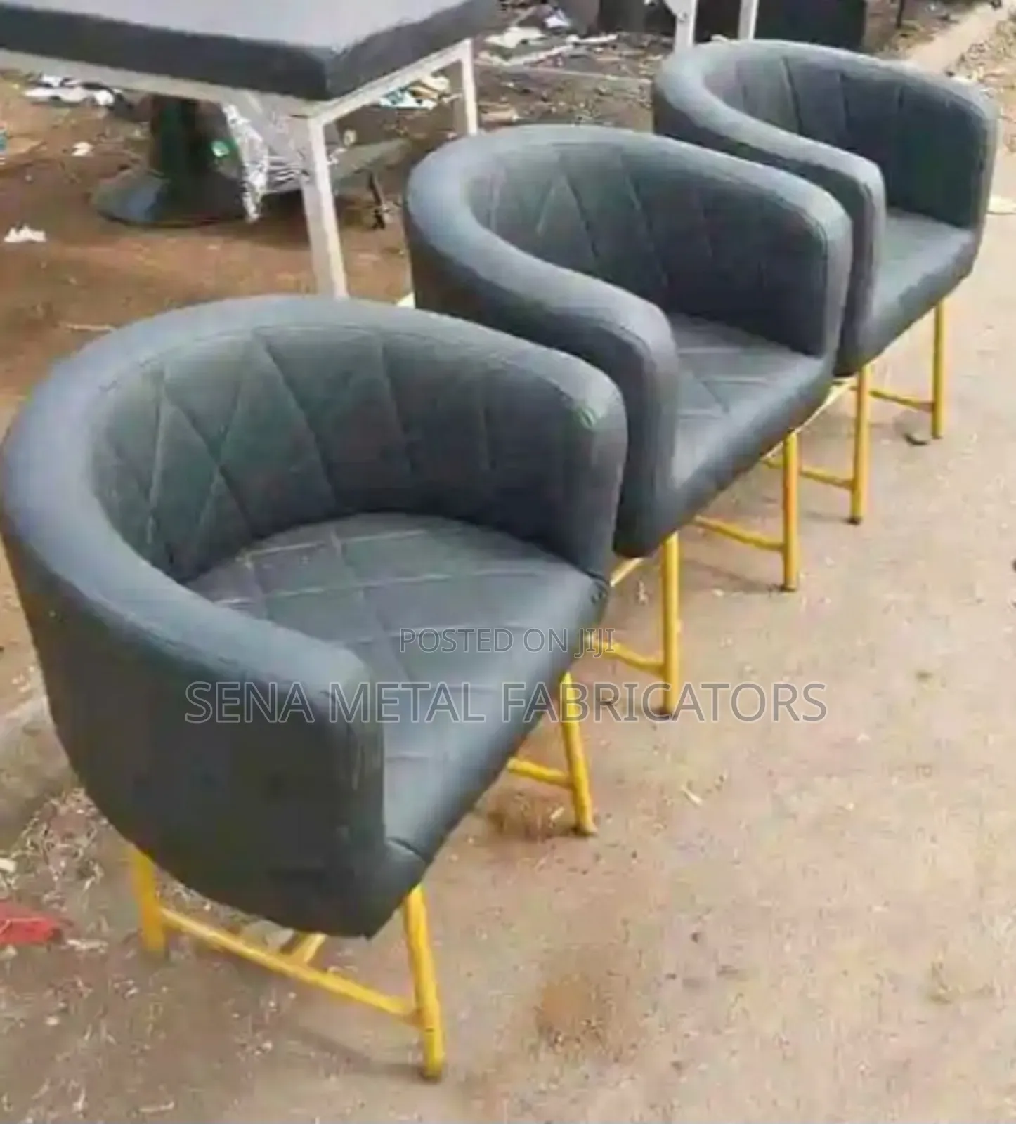 Spa, Salon,Hotel,Seats With Black Faux Leather.