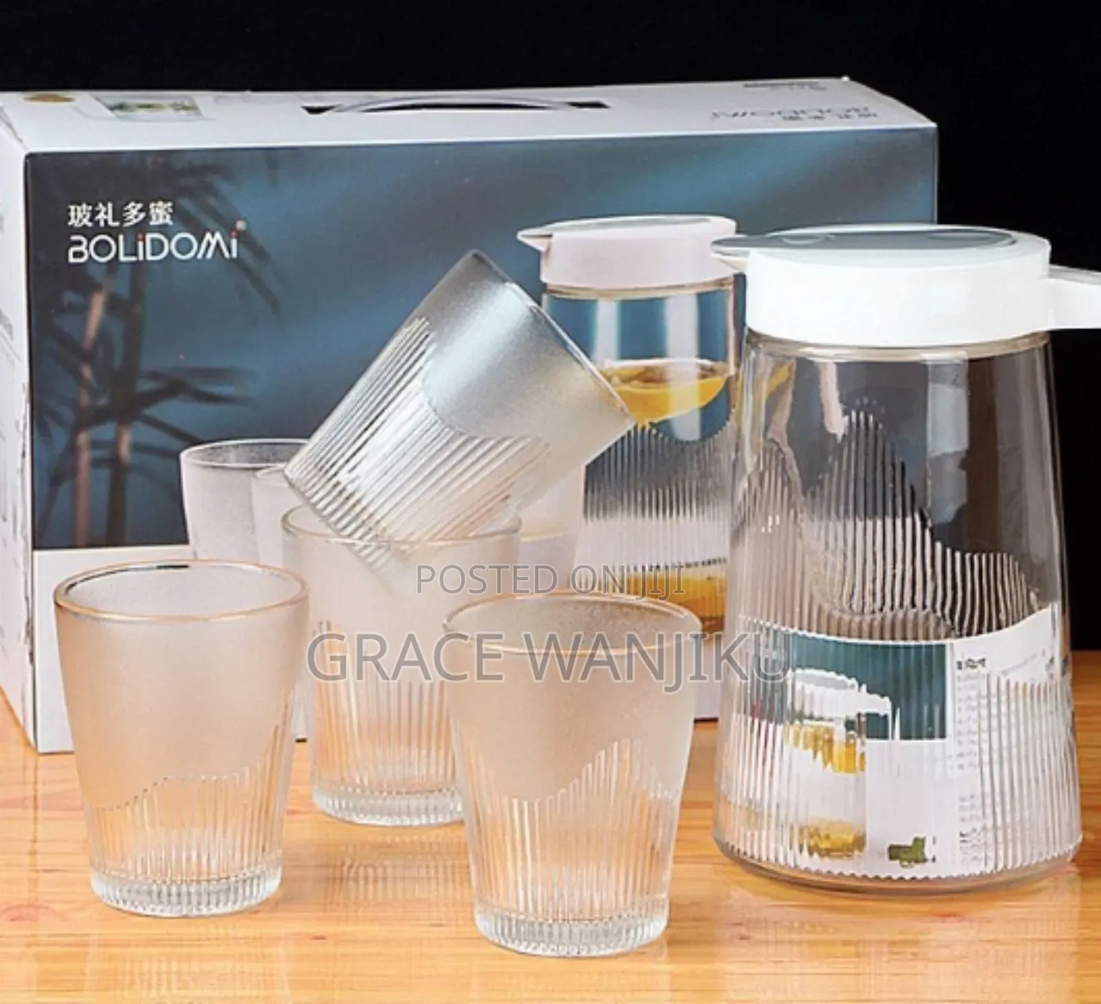 Heat Resistant Glass Cold Water Kettle and Cups