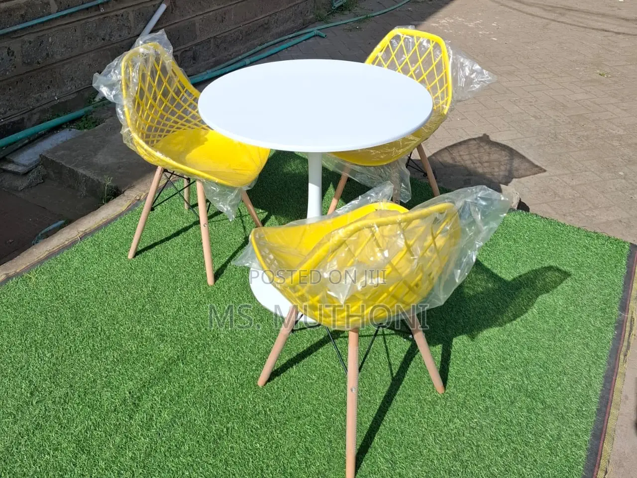 3 Seat + Table Outdoors Set (Yellow Set )
