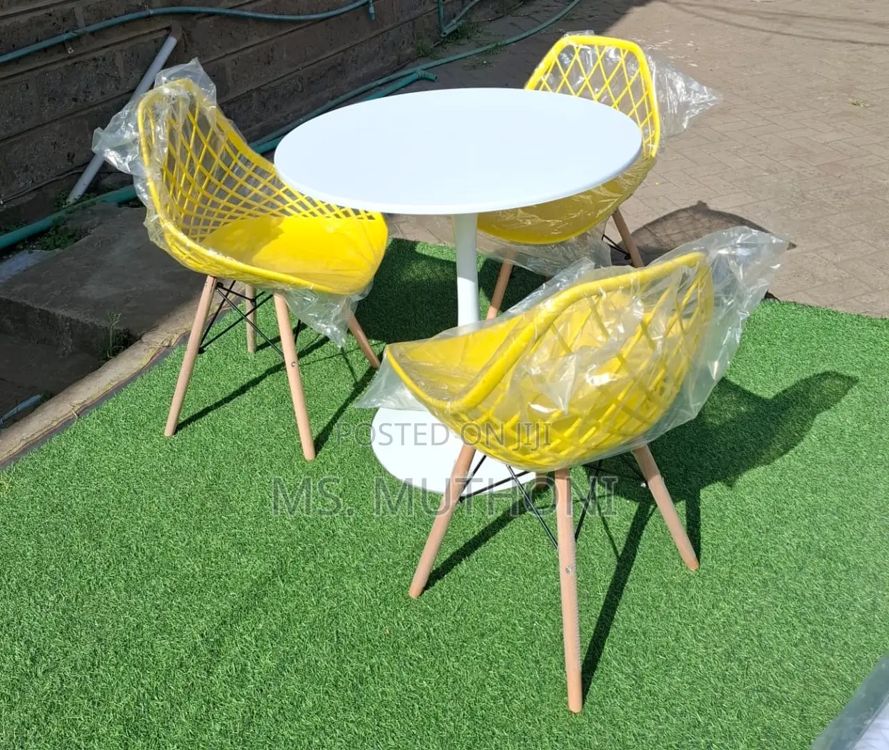 3 Seat + Table Outdoors Set (Yellow Set )