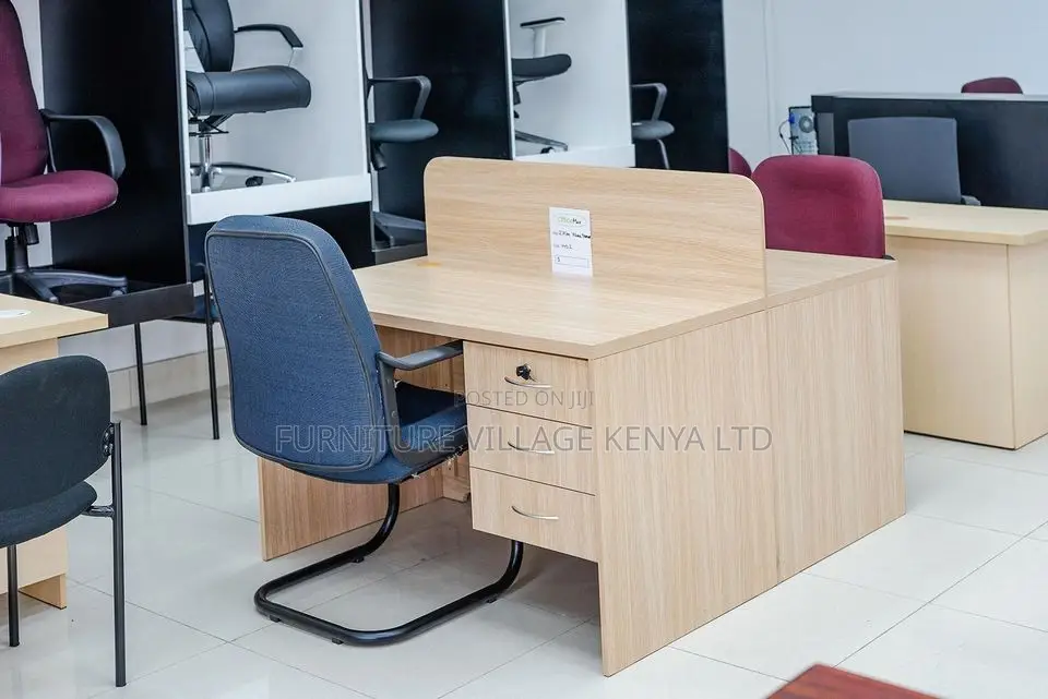 Workstation: Custom Made 2-Seater Wooden Office Workstation