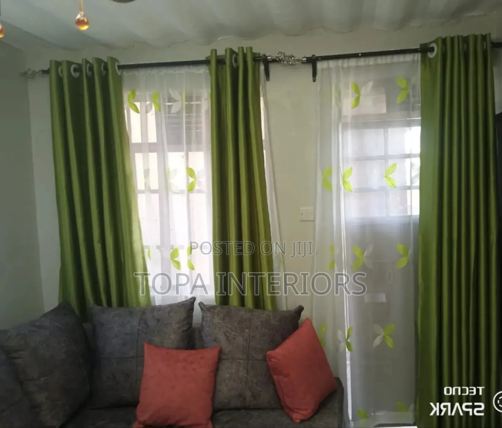 Elegant Green Window Curtains for Home and Hotel Windows
