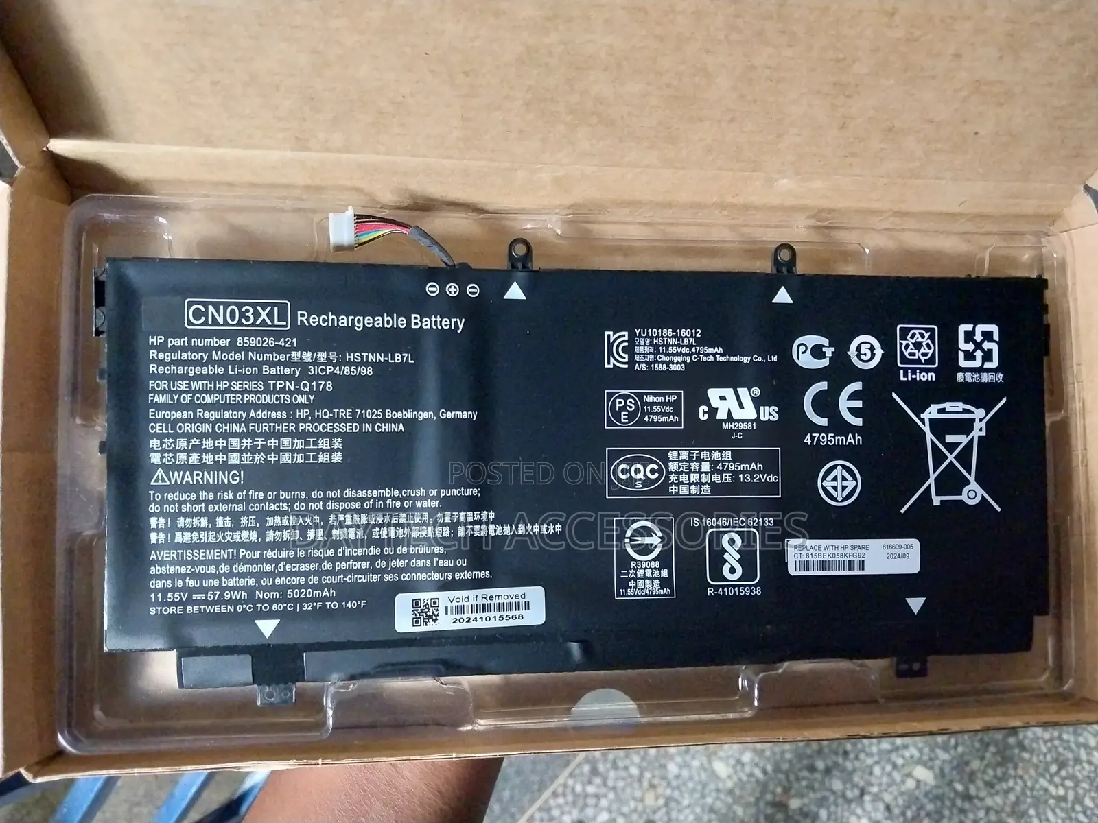Cn03xl Hp Spectre X360 13-Ac Laptop Battery