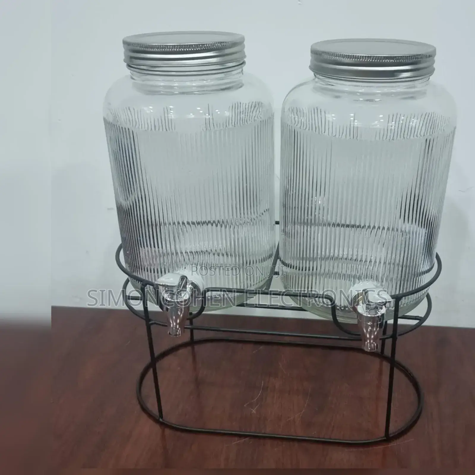 Black Steel Base 2in1 Each 3.8l Clear Glass Beverage