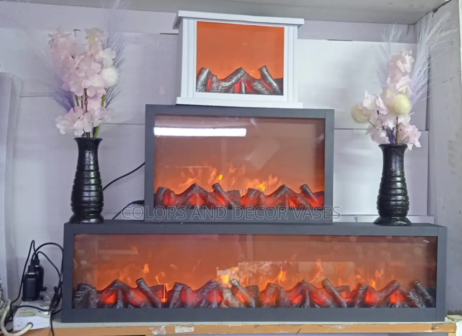 Black and White Led Fireplaces