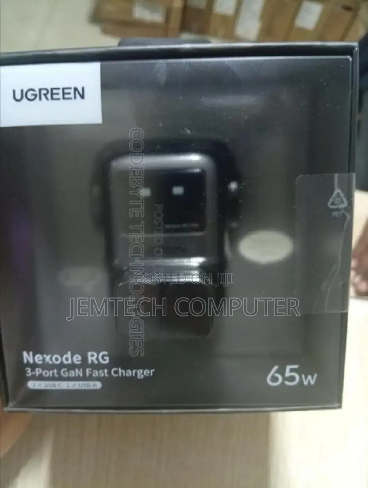 Ugreen Uno Robot 65w 3-port Gan Fast Charger Uk Grey - Cd361