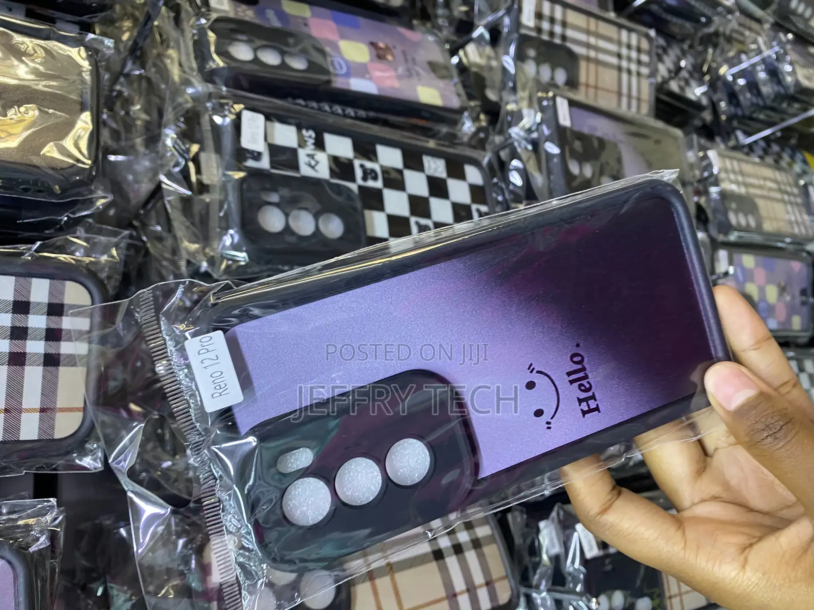 Tartan Fabric Tpu Protective Cover for Oppo Reno 12 Pro