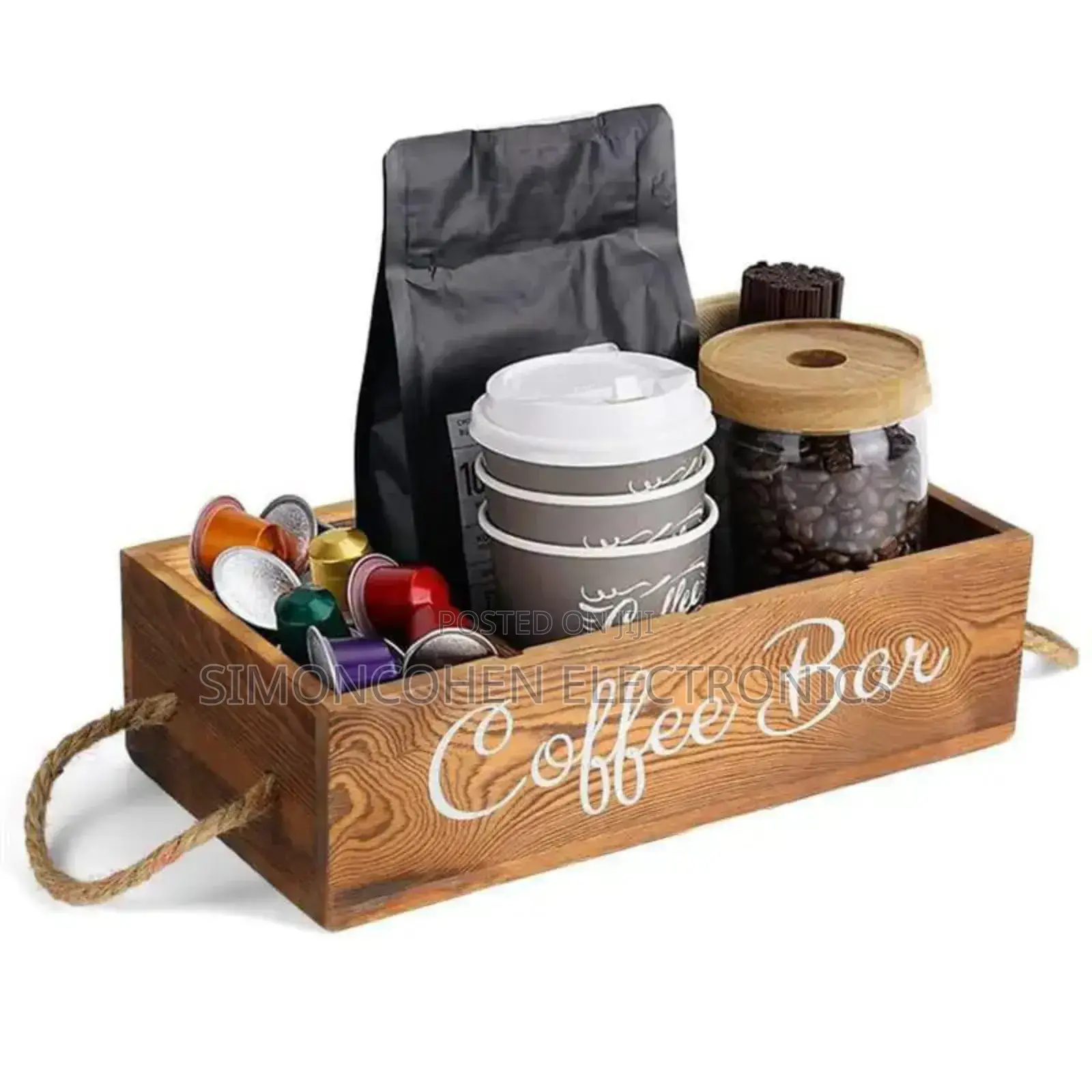 Stylish Wooden Coffee Organizer