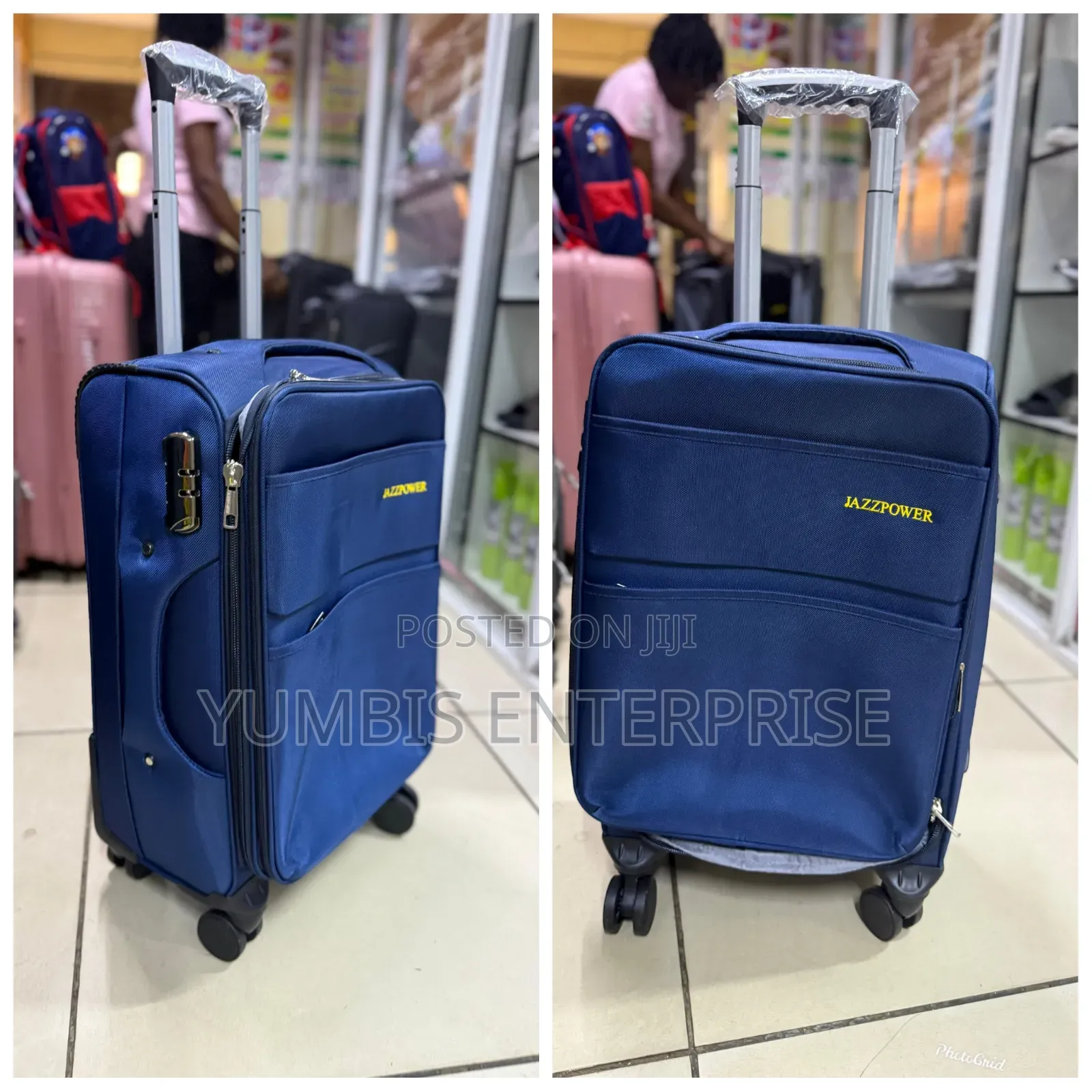 Small Size Fabric Suitcase Available Only Navy Blue