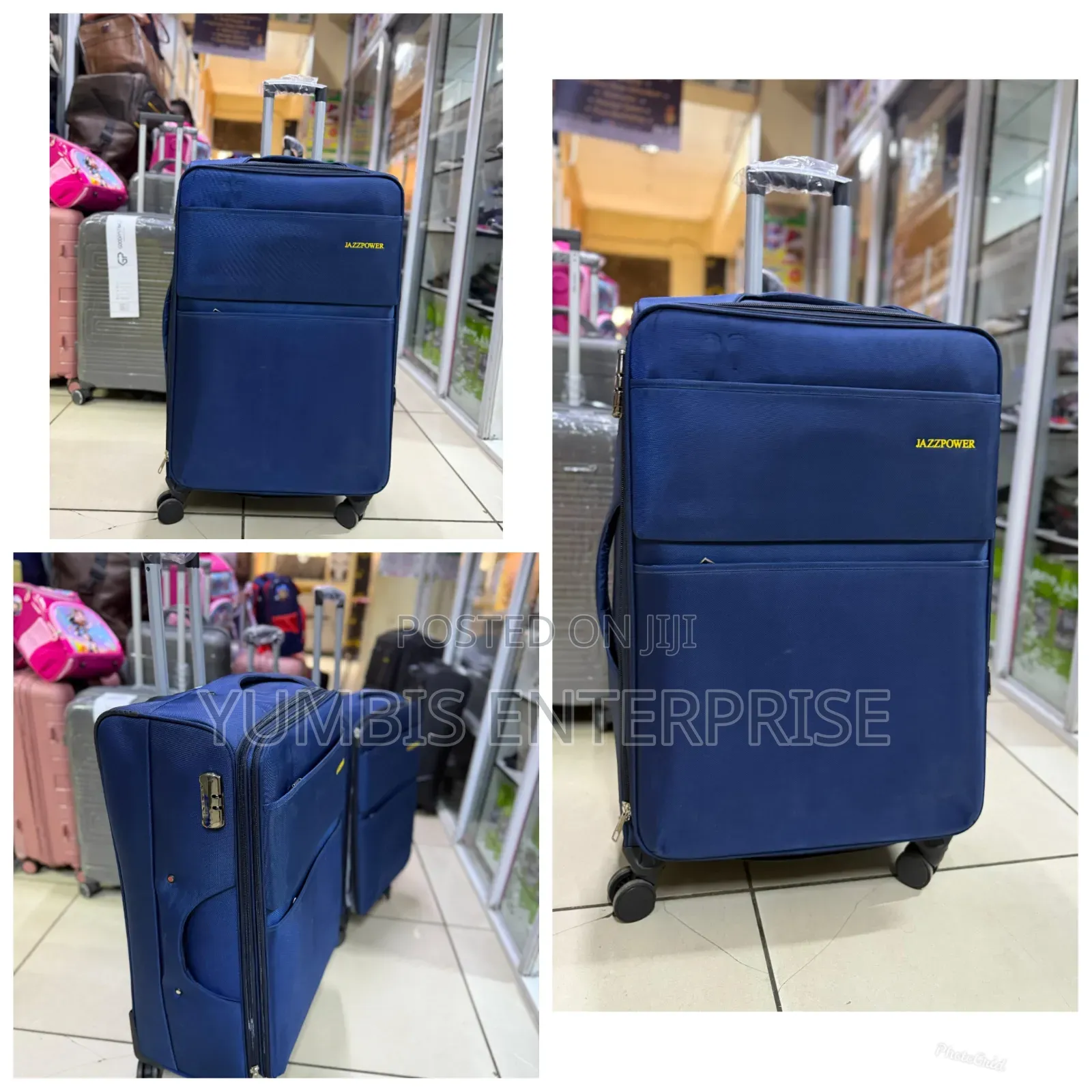 Medium Size Blue Fabric Suitcase Material