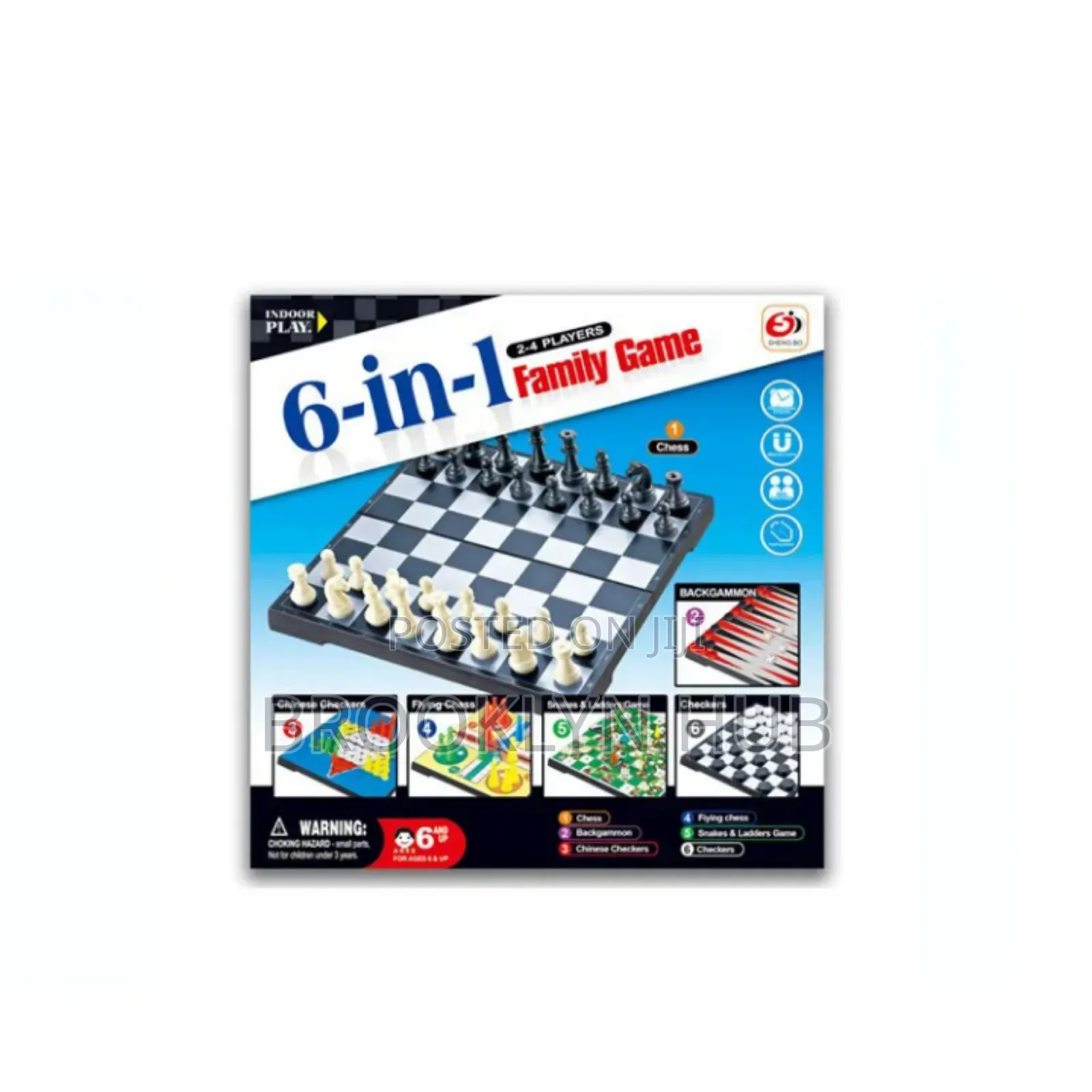Chess 6 in 1 Combination Game With Chess ,Ludo Drought Etc
