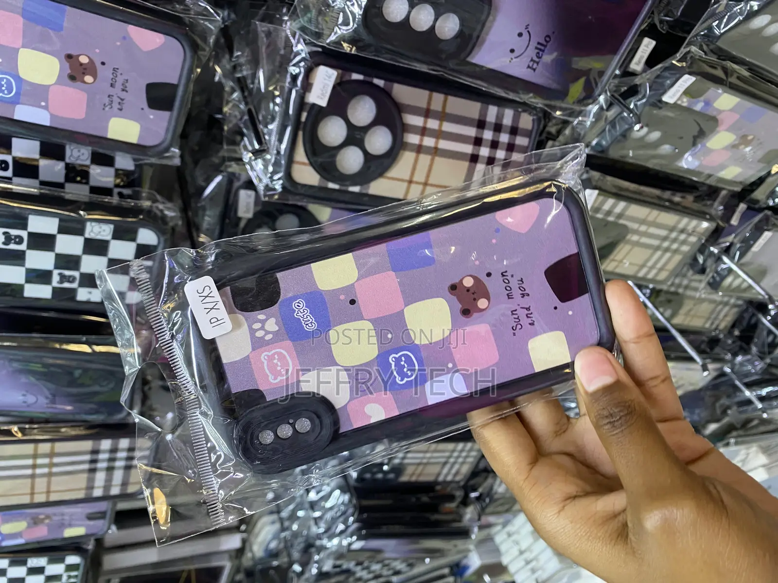 Cjoelzky Fashion Tartan Fabric Pattern Case for iPhone X/Xs
