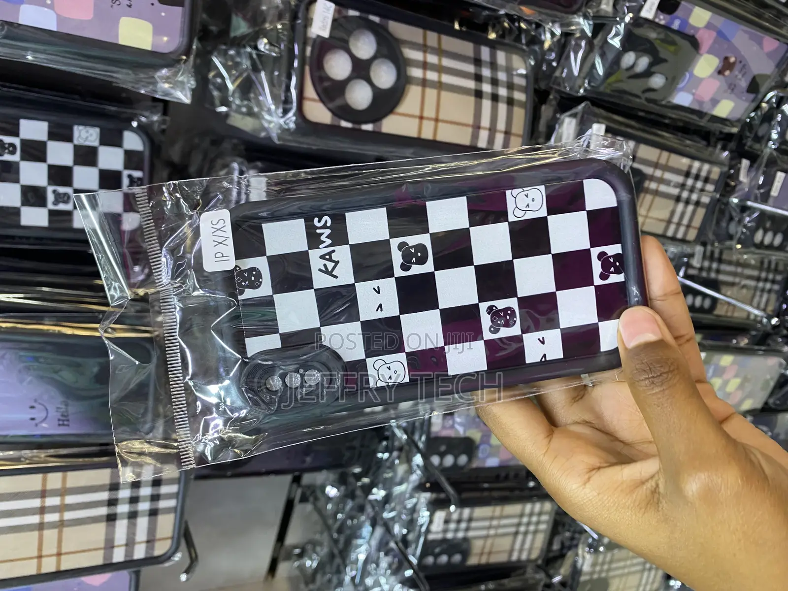 Kawas Checked Tartan Fabric Pattern Case for iPhone X/Xs