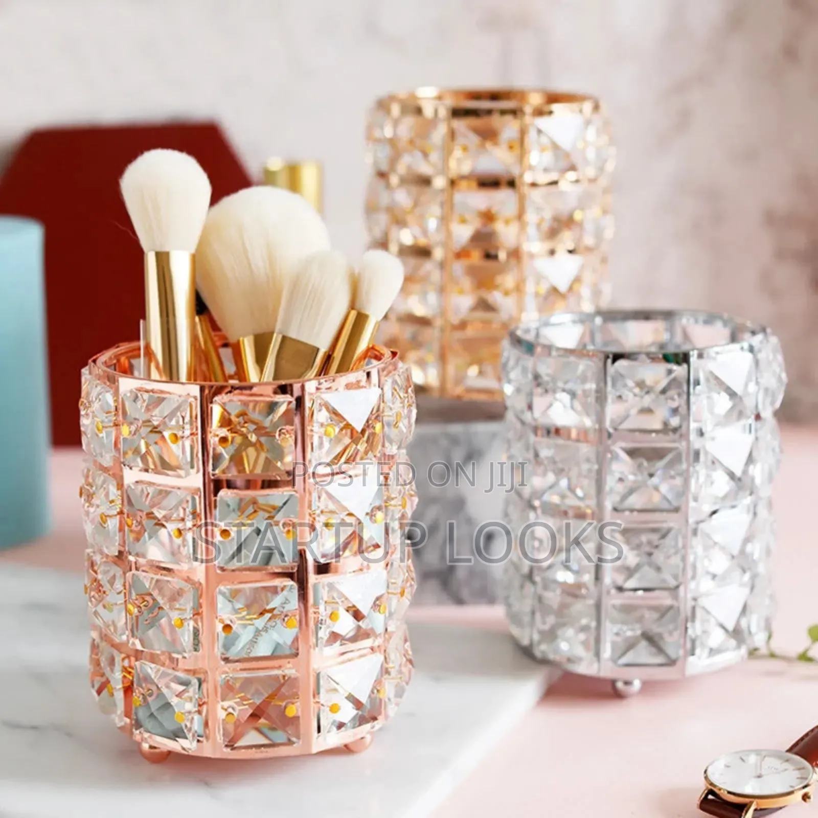 Crystal Makeup Brushes Organizer Stand