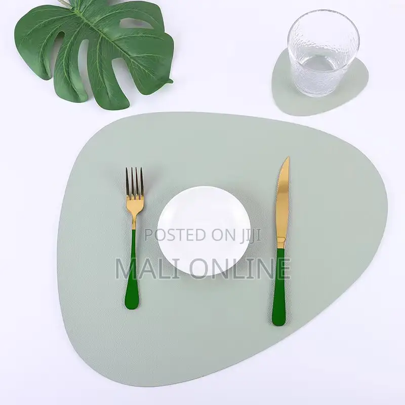 12pcs Leather Triangular Placemat Set Nordic Style