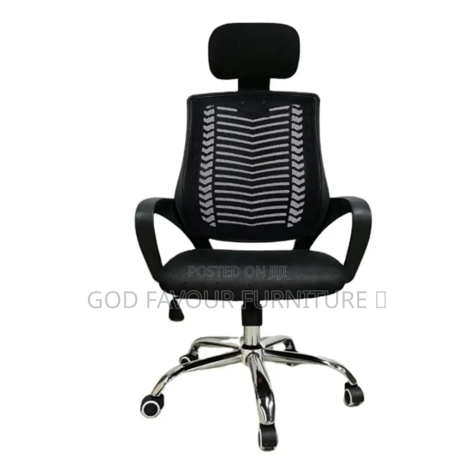Elegant Adjustable Black Headrest Office Chair Yvq2