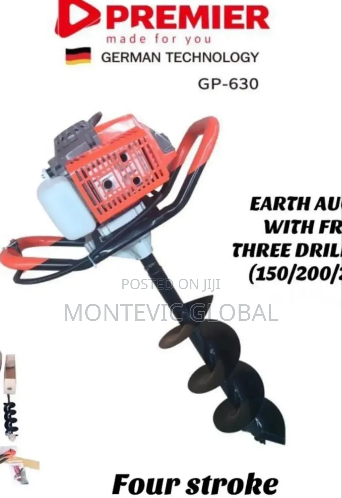 4 Stroke Earth Auger With 3 Drill Bits