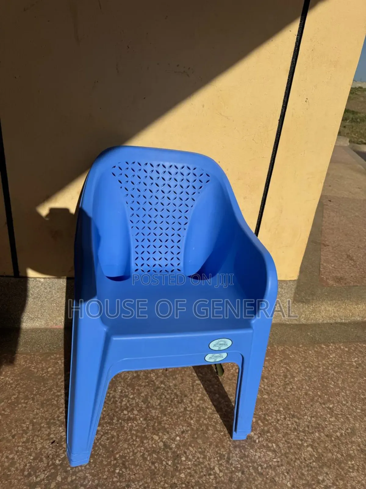 Blue Heavy-Duty Plastic Chair. Strong and Durable Chair