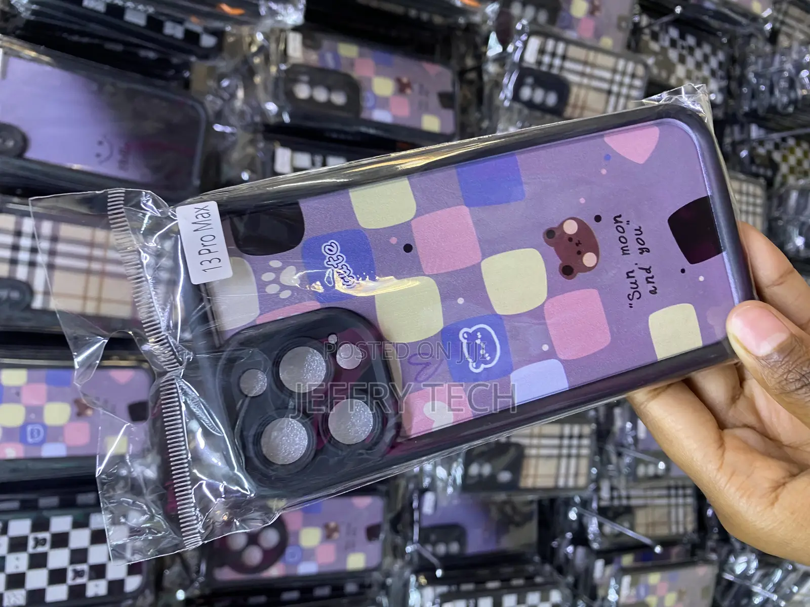 Klews iPhone 13 Pro Max Purple Pink Tartan Plaid Case