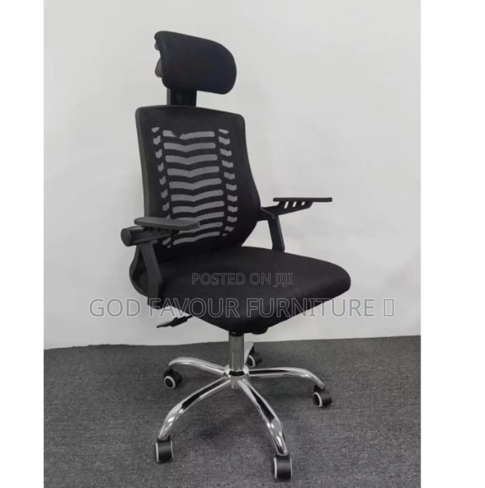 Armrests Headrest Black Office Chair Qw9ms