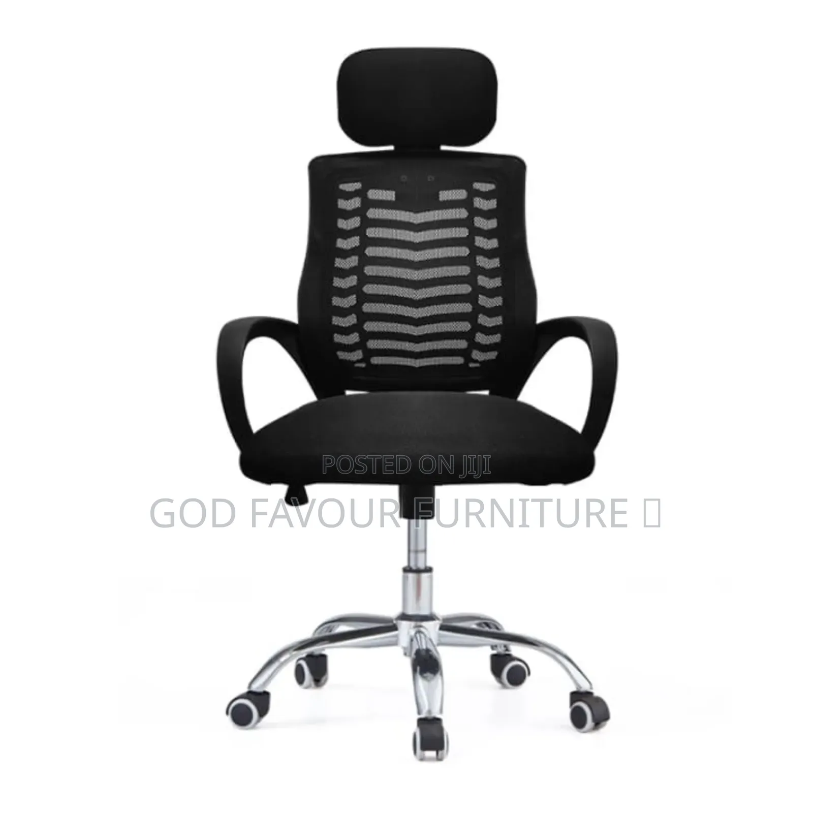 Vintage Black Headrest Office Chair Adjustable Hf5rk
